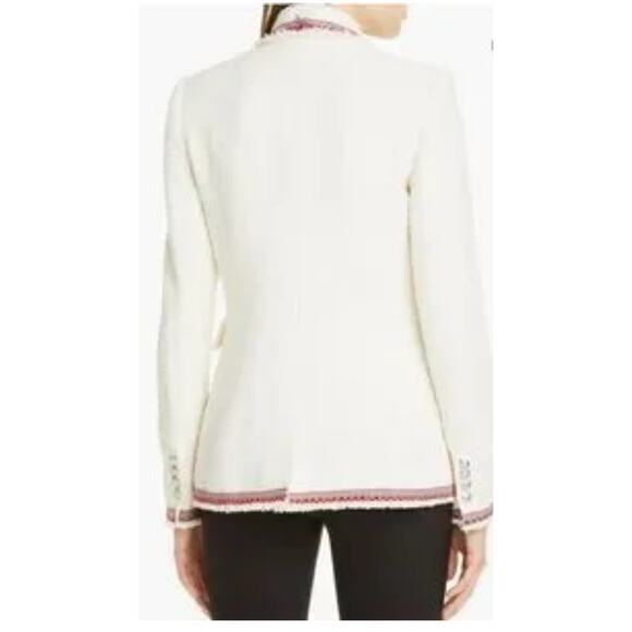 VERONICA BEARD DICKEY JACKET CUTAWAY PINK TRIM; SIZE 12 - Picture 2 of 7